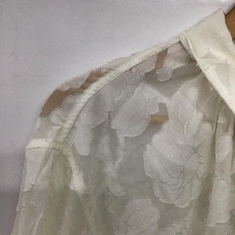 ローリーズファーム LOWRYS FARM シャツ、ブラウス 長袖 長袖シャツ シースルーシャツ カラーシャツ FREE 総柄 白 / ホワイト /  レディース USED 古着 中古 10142678