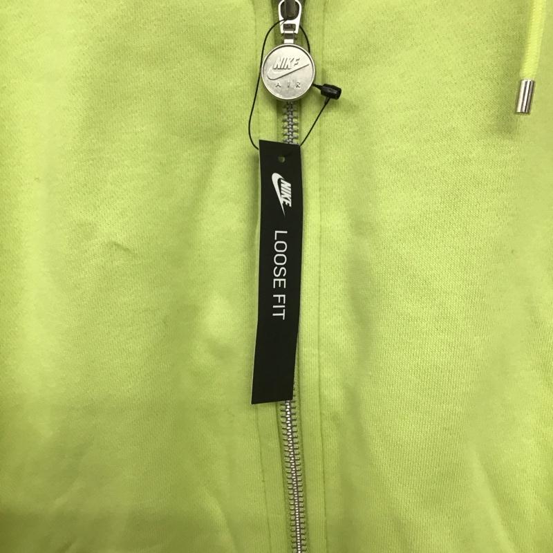 ナイキ NIKE パーカー 長袖 cj3043-367 ジップアップパーカー スウェット XXL ロゴ、文字 黄緑 / イエローグリーン /  レディース USED 古着 中古 10145436