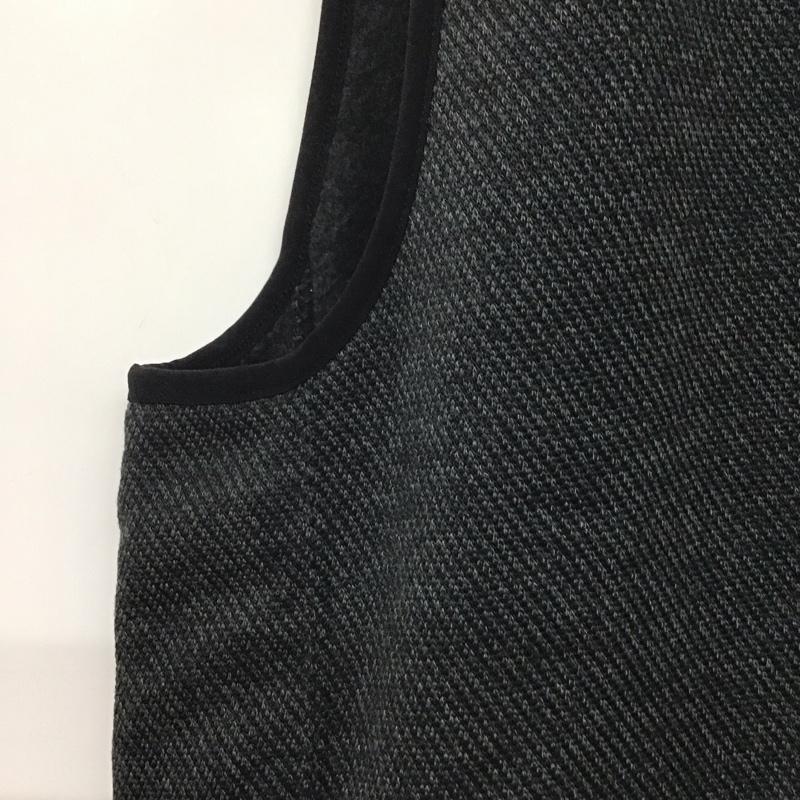 インヘリット INHERIT ベスト ベスト ジップアップベスト ノースリーブカットソー アウター スタンドカラー L 無地 黒 / ブラック /  メンズ USED 古着 中古 10141234