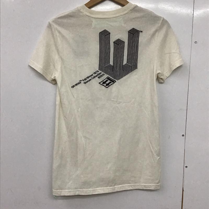 オフホワイト off white Tシャツ 半袖 半袖カットソー 刺繍Tシャツ クルーネックカットソー XS ロゴ、文字 アイボリー / アイボリー /  メンズ USED 古着 中古 10150906
