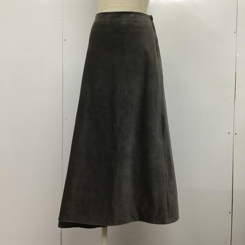グリーンレーベルリラクシング green label relaxing スカート ロングスカート 3624-199-2141 フェザーツイル バイアス スカート 無地 チャコールグレー / チャコールグレー /  レディース USED 古着 中古 10106136