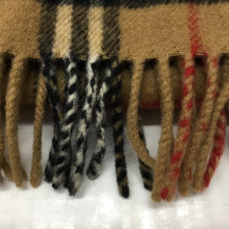 バーバリーズ BURBERRYS マフラー マフラー ウール ノバチェック フリンジ ロゴ、文字 ベージュ / ベージュ / X 白 / ホワイト / X 黒 / ブラック / X 赤 / レッド /  メンズ USED 古着 中古 10113648