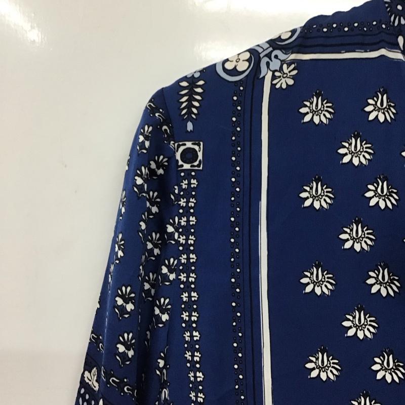 ザラ ZARA ワンピース ひざ丈スカート S プリント X 総柄 青 / ブルー /  レディース USED 古着 中古 10139863