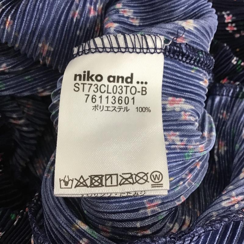 ニコアンド niko and... ボトムス ボトムス ST73CL03TO ガウチョパンツ ワイドパンツ プリーツ 4 花柄 紺 / ネイビー /  レディース USED 古着 中古 10107143