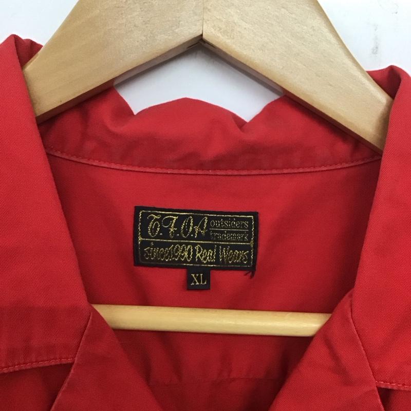 ザ フロント オブ アーマメント THE FRONT OF ARMAMENT シャツ、ブラウス 半袖 t.f.o.a 開襟シャツ オープンカラー バックロゴ XL 刺繍 赤 / レッド /  メンズ USED 古着 中古 10140196