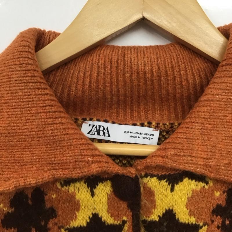 ザラ ZARA カーディガン 長袖 長袖カーディガン 前ボタン ニットカーディガン M 総柄 マルチカラー / マルチカラー /  レディース USED 古着 中古 10145130