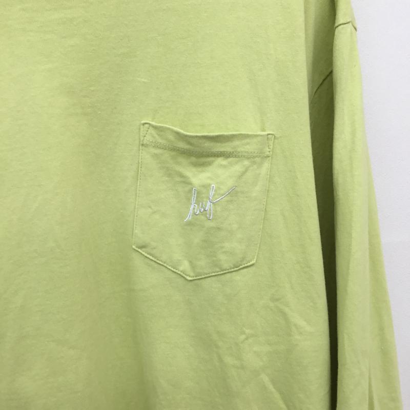 ハフ HUF Tシャツ 長袖 HUF 長袖Tシャツ L ワンポイント X 刺繍 黄 / イエロー /  メンズ USED 古着 中古 10129894