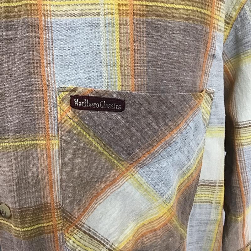 マルボロクラシックス MCS MARLBORO CLASSICS シャツ、ブラウス 長袖 ボタンダウン チェック M ロゴ、文字 マルチカラー / マルチカラー /  メンズ USED 古着 中古 10106806
