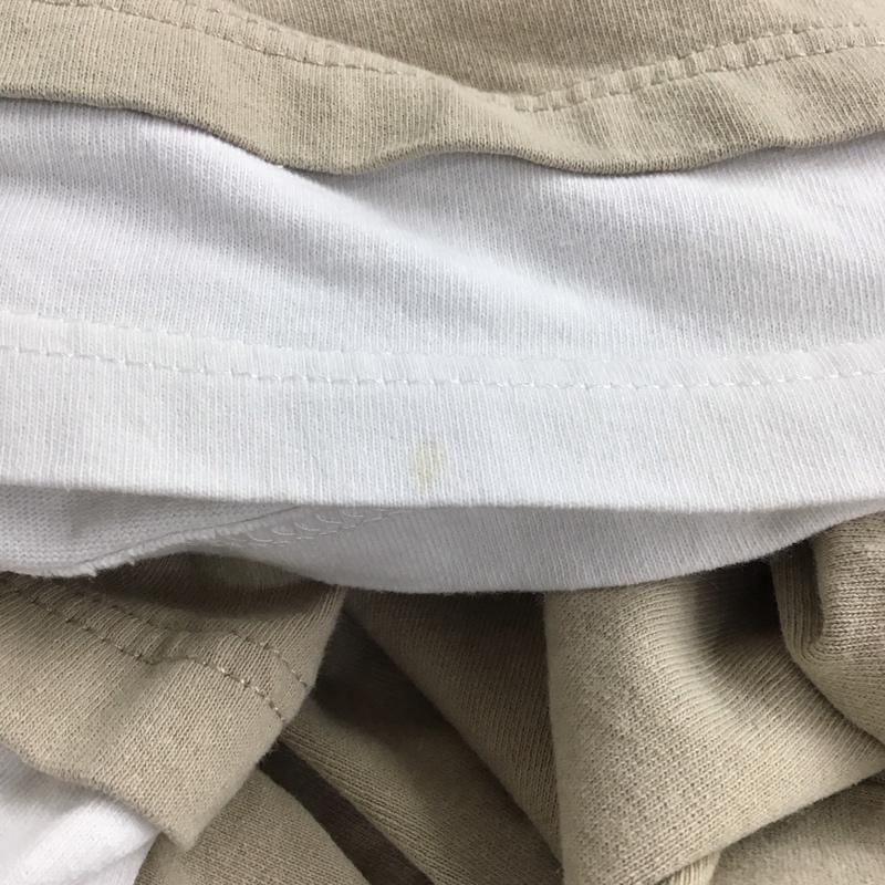 トミー ジーンズ TOMMY JEANS Tシャツ 半袖 半袖カットソー 刺繍Tシャツ クルーネックカットソー L ロゴ、文字 ベージュ / ベージュ /  メンズ USED 古着 中古 10134078