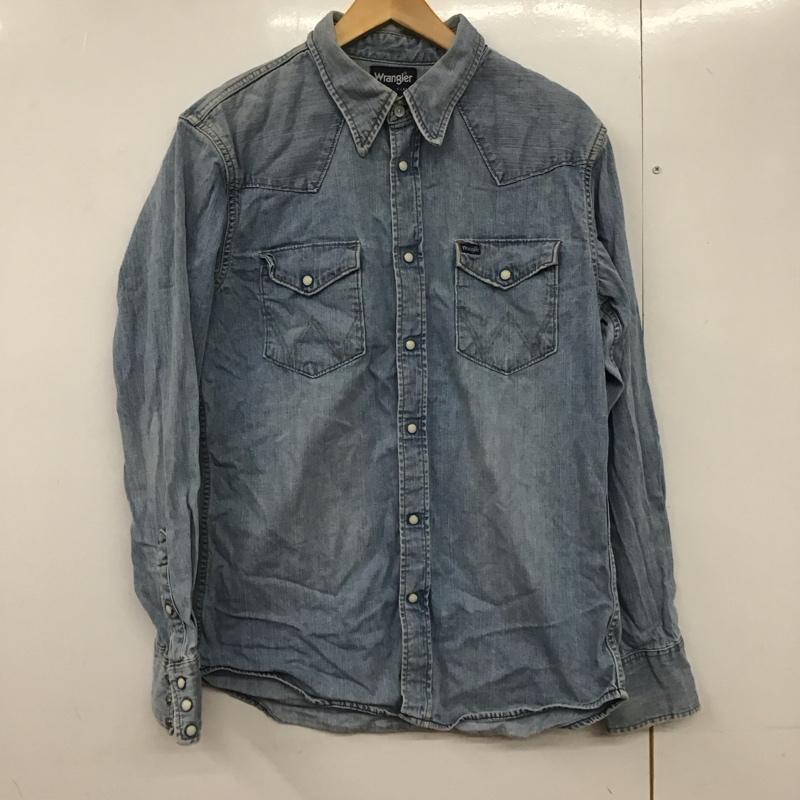 ラングラー Wrangler シャツ、ブラウス 長袖 長袖シャツ 無地シャツ カラーシャツ デニムシャツ 復刻 XXL 無地 インディゴ / インディゴ /  メンズ USED 古着 中古 10143177