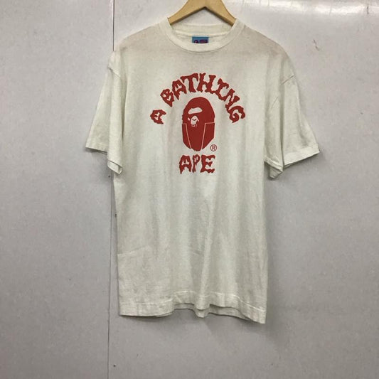 アベイシングエイプ A BATHING APE Tシャツ 半袖 L プリント 白 / ホワイト /  メンズ USED 古着 中古 10134908