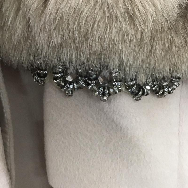 グレースコンチネンタル GRACE CONTINENTAL コート コート一般 1636 9070-1 ノーカラー ビジュー 34 無地 桃 / ピンク /  レディース USED 古着 中古 10144981