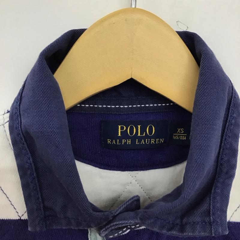 ポロラルフローレン POLO RALPH LAUREN ポロシャツ 長袖 長袖ポロシャツ 長袖カットソー カラーシャツ XS ボーダー柄 白 / ホワイト / X 青 / ブルー /  メンズ USED 古着 中古 10150884