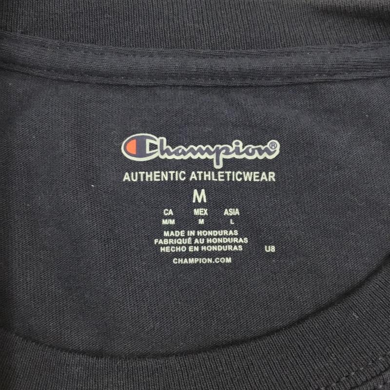 チャンピオン Champion Tシャツ 半袖 半袖カットソー プリントTシャツ クルーネックカットソー M 無地 紺 / ネイビー /  メンズ USED 古着 中古 10117713