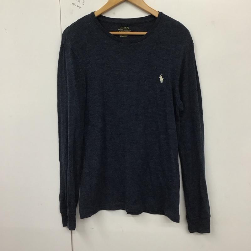 ポロラルフローレン POLO RALPH LAUREN カットソー 長袖 長袖カットソー 無地カットソー クルーネック S ロゴ、文字 紺 / ネイビー /  メンズ USED 古着 中古 10129085