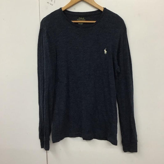ポロラルフローレン POLO RALPH LAUREN カットソー 長袖 長袖カットソー 無地カットソー クルーネック S ロゴ、文字 紺 / ネイビー /  メンズ USED 古着 中古 10129085