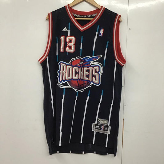 アディダス adidas タンクトップ タンクトップ タンクトップ ノースリーブカットソー Vネック スポーツウェア XXL ロゴ、文字 紺 / ネイビー /  メンズ USED 古着 中古 10142608