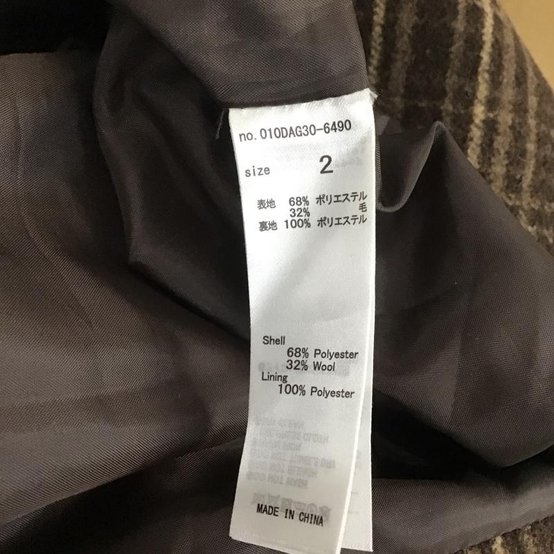 マウジー MOUSSY コート コート一般 010DAG30-6490 A LINE WOOL LONG COAT 2 チェック 茶 / ブラウン /  レディース USED 古着 中古 10108229