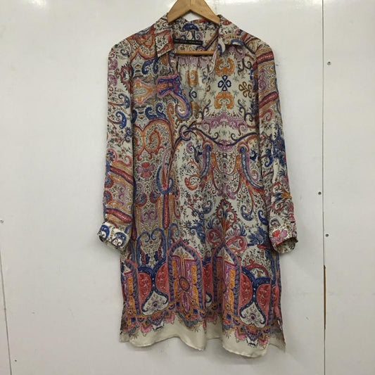 ザラベーシック ZARA BASIC チュニック 長袖 L 総柄 マルチカラー / マルチカラー /  レディース USED 古着 中古 10138090