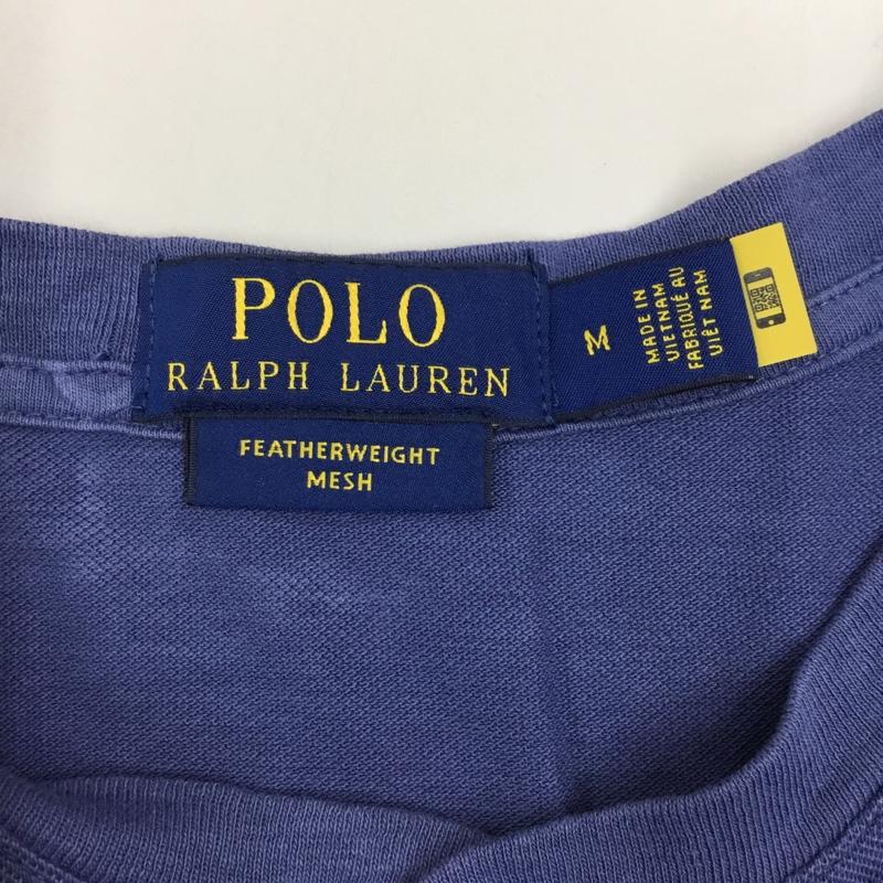 ポロラルフローレン POLO RALPH LAUREN Tシャツ 半袖 半袖カットソー 刺繍Tシャツ ヘンリーネックカットソー ノーカラーポロシャツ M ロゴ、文字 青 / ブルー /  メンズ USED 古着 中古 10108702