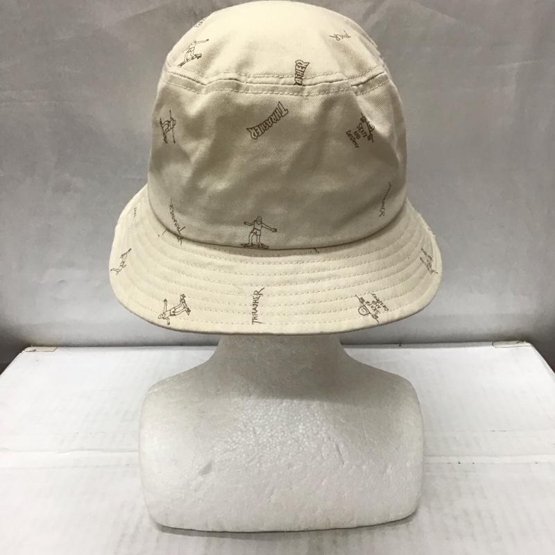 スラッシャー THRASHER 帽子 ハット SKATE AND DESTROY バケットハット 総柄 ベージュ / ベージュ /  メンズ USED 古着 中古 10114323