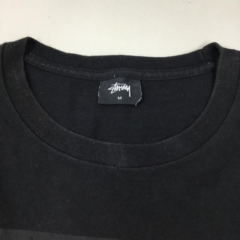 ステューシー STUSSY Tシャツ 半袖 ワールドツアーロゴ フラワープリント M ロゴ、文字 黒 / ブラック /  メンズ USED 古着 中古 10119172
