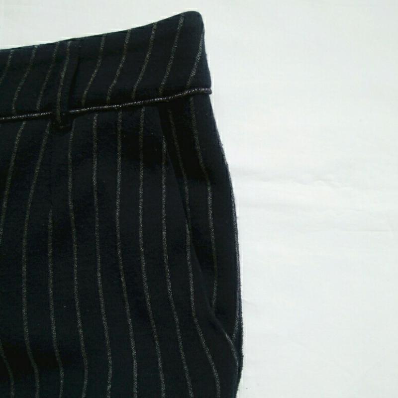 マレーラ MARELLA ボトムス ボトムス クロップドパンツ 44 ストライプ 紺 / ネイビー /  レディース USED 古着 中古 10016693