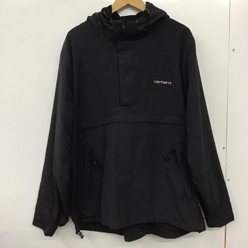 カーハート Carhartt ジャケット、上着 ジャケット、ブレザー プルオーバージャケットパーカー アウター 裏地フリース M ロゴ、文字 黒 / ブラック /  メンズ USED 古着 中古 10137108