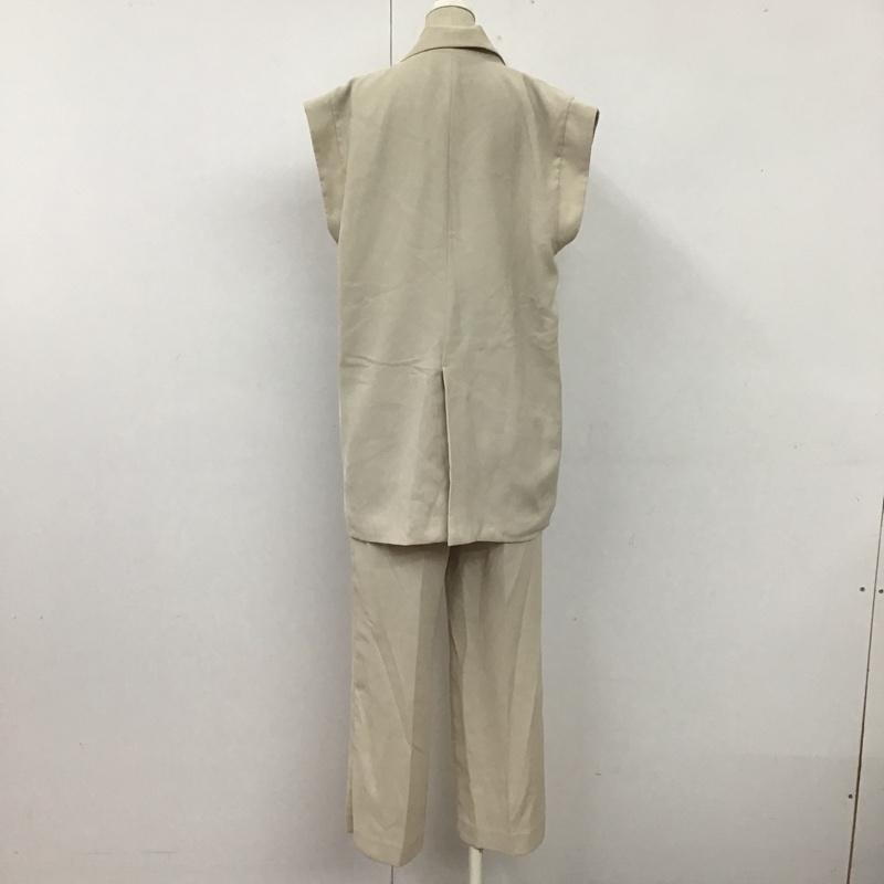 センスオブプレイスバイアーバンリサーチ SENSE OF PLACE by URBAN RESEARCH セットアップ セットアップ aa24-27b005 カルゼテーラードジレ aa24-24b010 カルゼハイウエストワイドパンツ XS 無地 ベージュ / ベージュ /  レディース USED 古着 中古 10105643