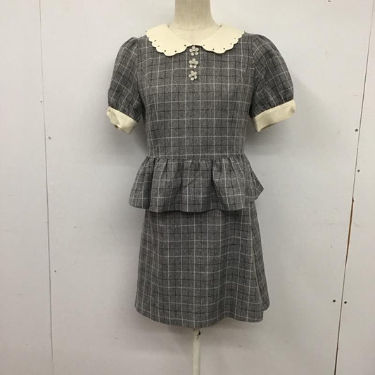 シークレットハニー Secret Honey セットアップ セットアップ セットアップ 半袖カットソー ミニスカート 2 チェック 灰 / グレー /  レディース USED 古着 中古 10146162