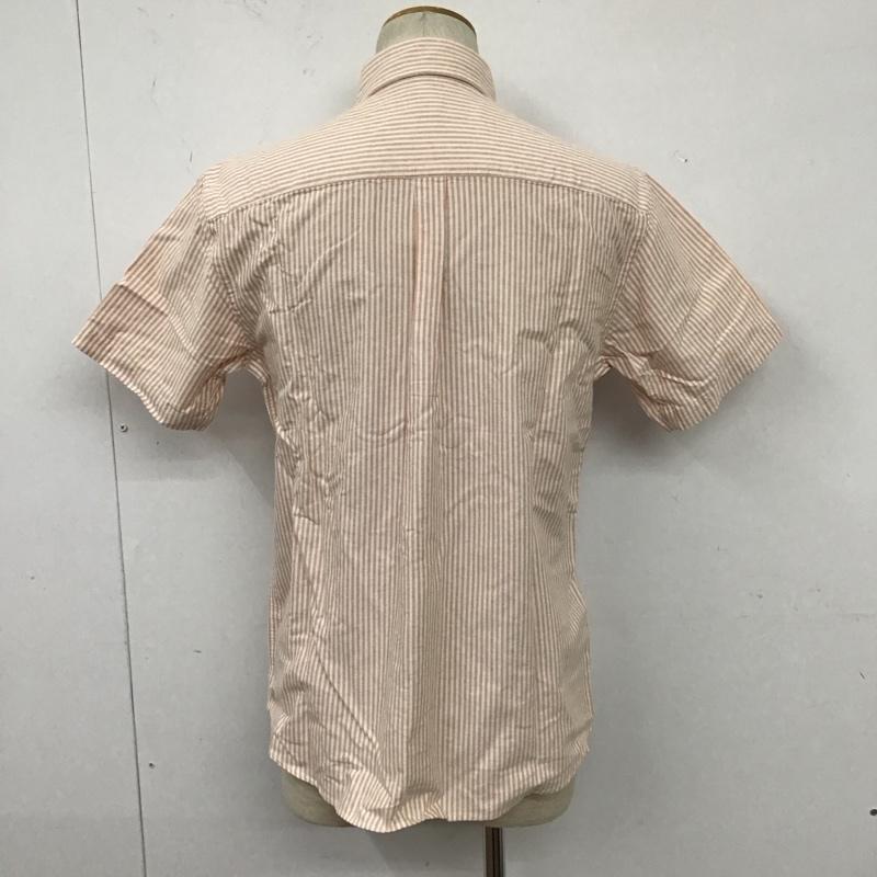 エディーバウアー Eddie Bauer シャツ、ブラウス 半袖 半袖シャツ カラーシャツ カジュアルシャツ ストライプシャツ S ストライプ 橙 / オレンジ /  メンズ USED 古着 中古 10111126