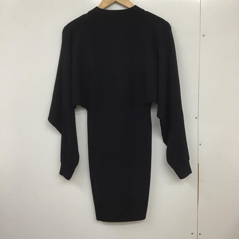 ザラ ZARA ワンピース ひざ丈スカート M 無地 黒 / ブラック /  レディース USED 古着 中古 10139334