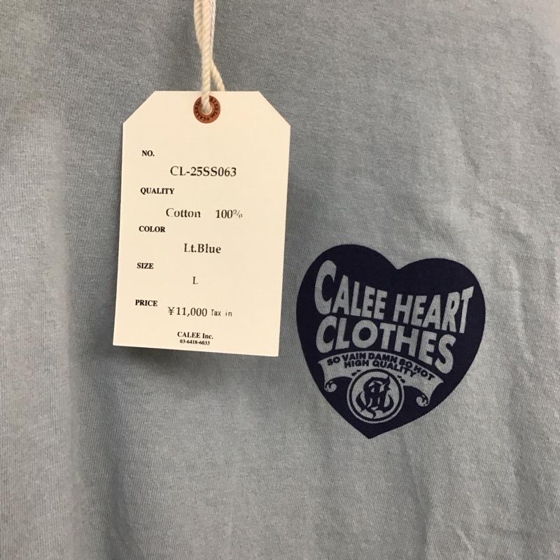 キャリー CALEE Tシャツ 半袖 半袖カットソー 無地Tシャツ クルーネックカットソー L ロゴ、文字 水色 / ライトブルー /  メンズ USED 古着 中古 10135940