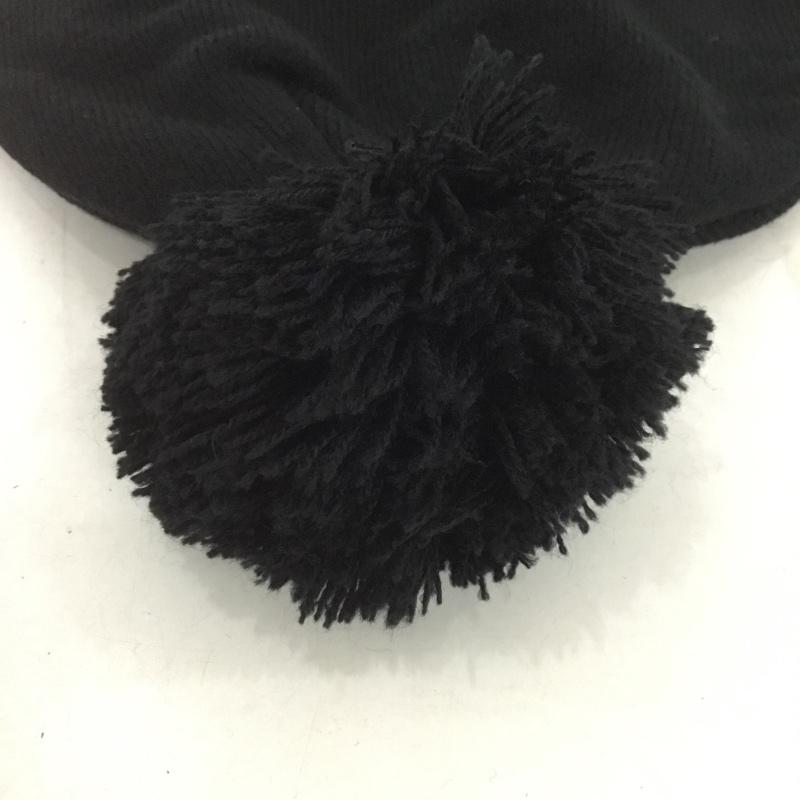 ステューシー STUSSY 帽子 ニット帽 ボンボン ロゴ、文字 黒 / ブラック /  メンズ USED 古着 中古 10133398