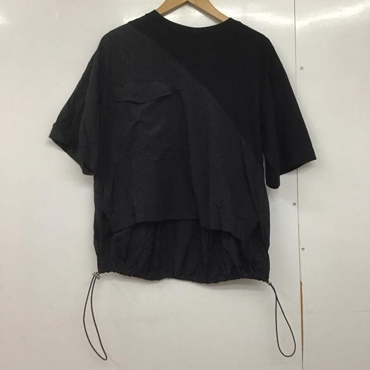 アズールバイマウジー AZUL BY MOUSSY カットソー 半袖 250HAG80-464H バイアスドッキングプルオーバー FREE 無地 黒 / ブラック /  レディース USED 古着 中古 10144265