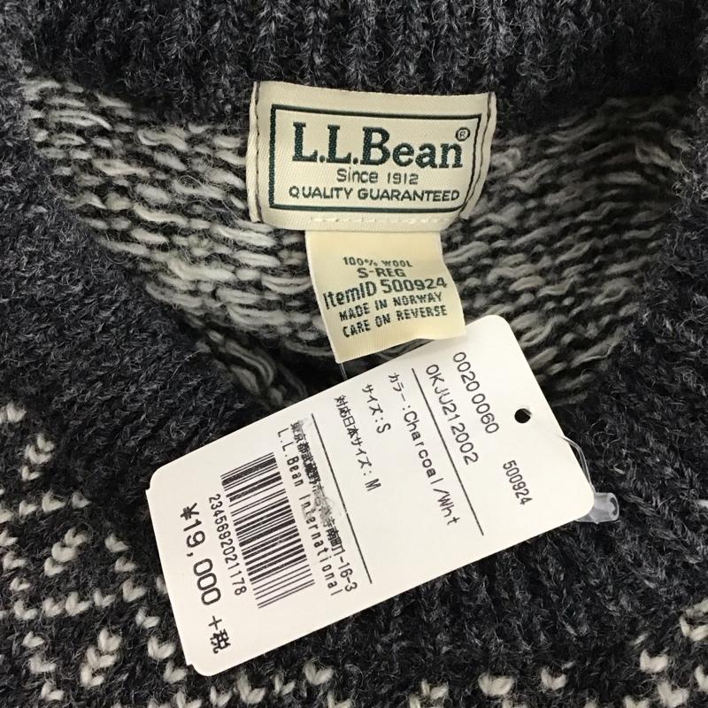 エルエルビーン L.L.Bean ニット、セーター 長袖 S  白 / ホワイト / X チャコールグレー / チャコールグレー /  メンズ USED 古着 中古 10111367