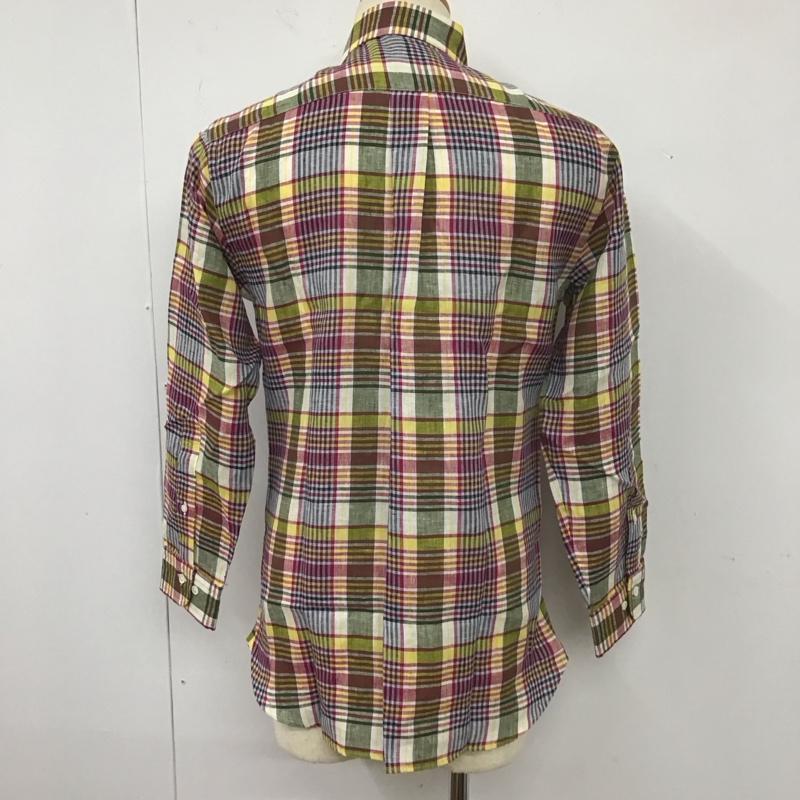 ブルックスブラザーズ BROOKS BROTHERS シャツ、ブラウス 長袖 ボタンダウン 麻 リネン S チェック マルチカラー / マルチカラー /  メンズ USED 古着 中古 10112669