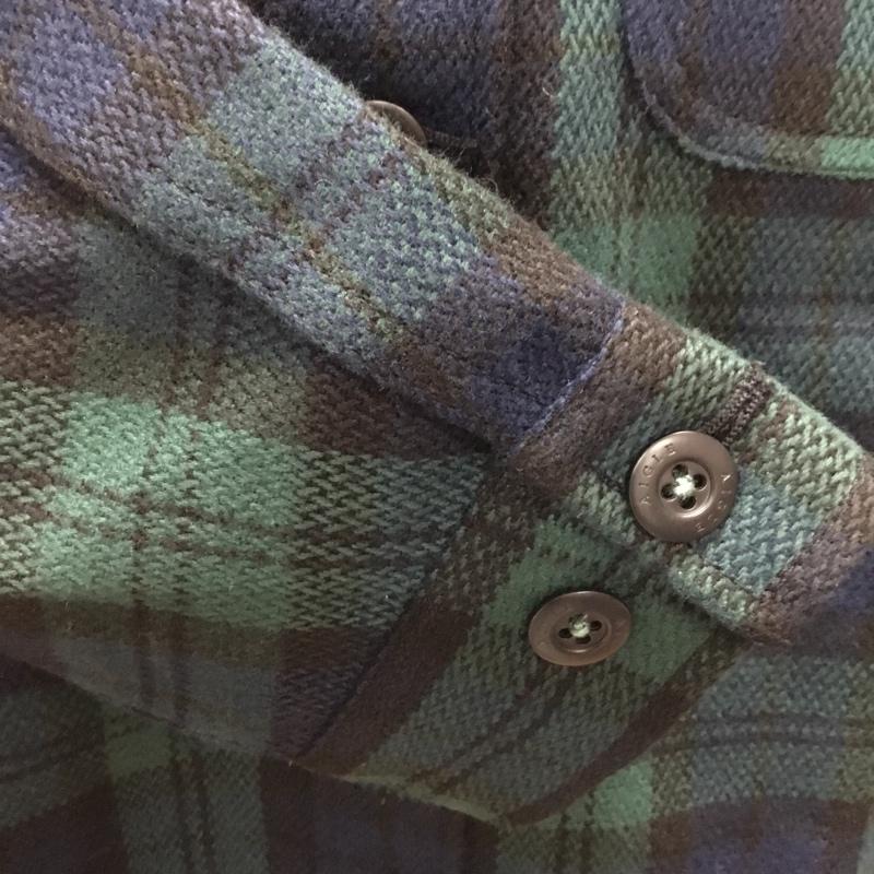 エーグル AIGLE シャツ、ブラウス 長袖 L チェック 緑 / グリーン /  メンズ USED 古着 中古 10112785