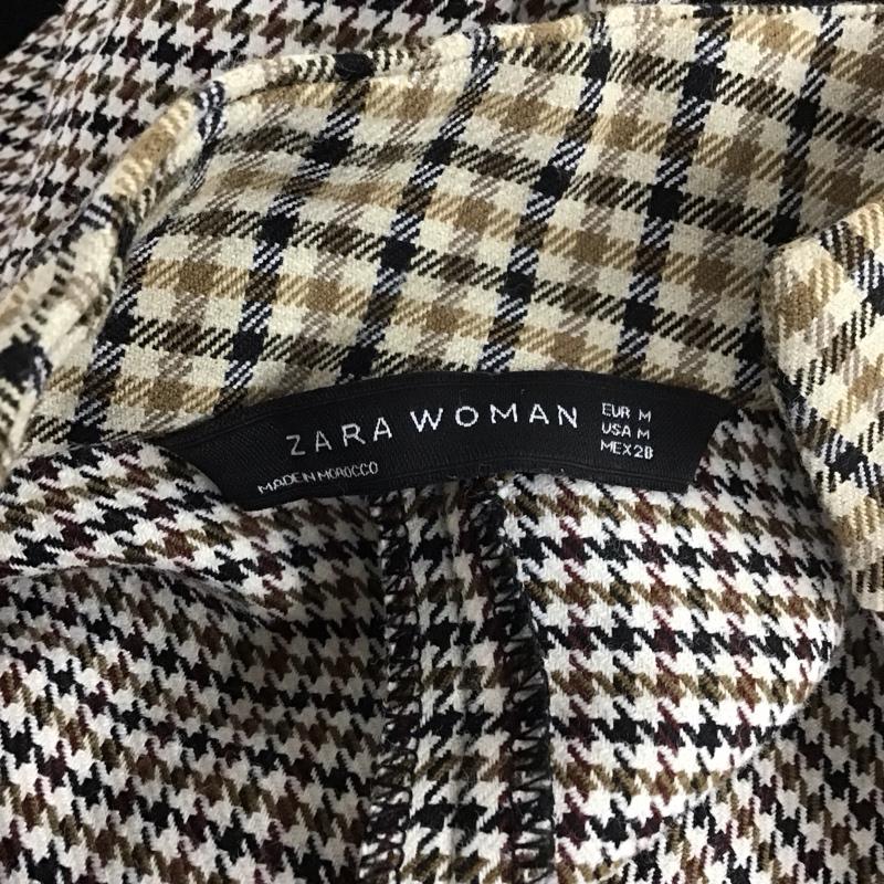 ザラウーマン ZARA WOMAN ワンピース ロングスカート 長袖ワンピース ノーカラーワンピース フレアロングワンピース M チェック マルチカラー / マルチカラー /  レディース USED 古着 中古 10111162