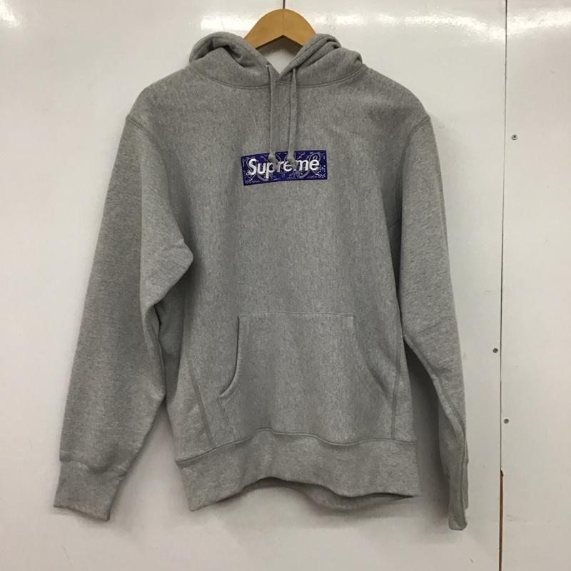 シュプリーム Supreme パーカー 長袖 19FW BandanaBoxLogoHooded プルオーバーパーカー S ロゴ、文字 灰 / グレー /  メンズ USED 古着 中古 10144987