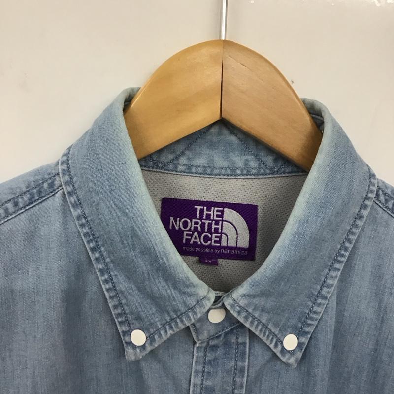 ザ ノースフェイス パープルレーベル THE NORTH FACE PURPLE LABEL シャツ、ブラウス 長袖 nt3067n LightDenimBDShirt 長袖デニムシャツ M 無地 インディゴ / インディゴ /  メンズ USED 古着 中古 10129660
