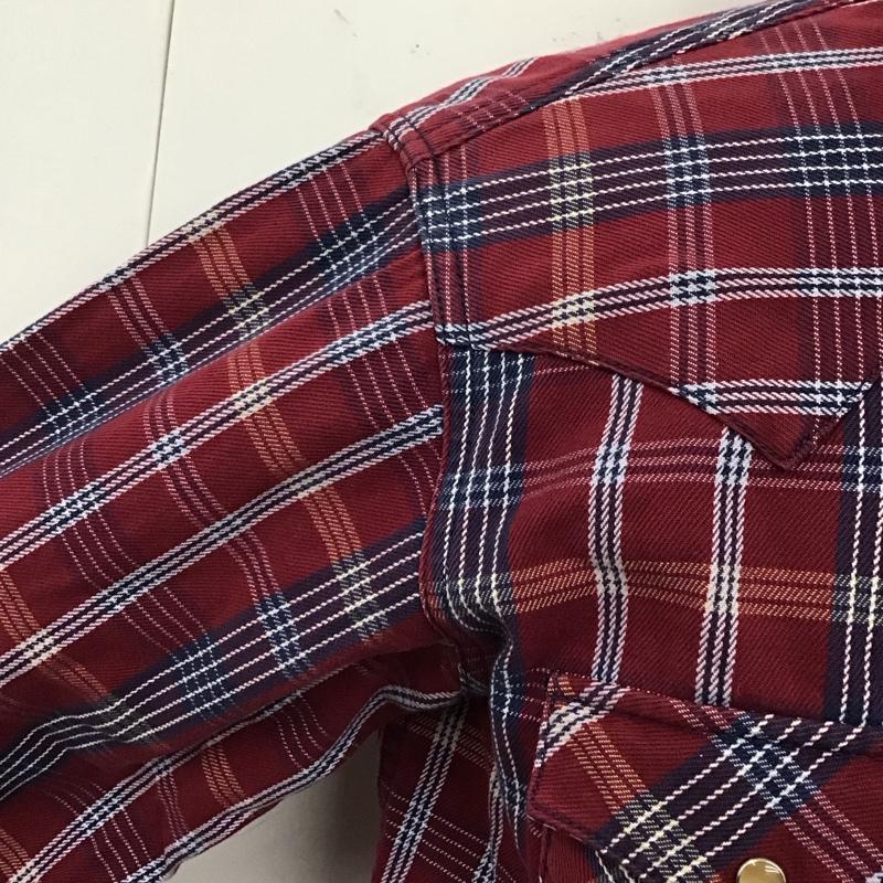 リーバイスレッドタブ Levi s RED TAB シャツ、ブラウス 長袖 ウエスタンシャツ L チェック えんじ / ワインレッド /  メンズ USED 古着 中古 10123296