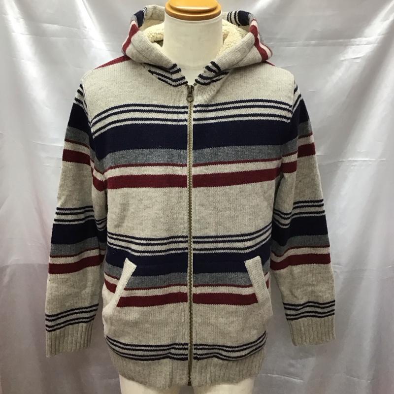 エディーバウアー Eddie Bauer パーカー 長袖 ジップアップパーカー 長袖パーカー フード付きニットパーカー M ボーダー柄 マルチカラー / マルチカラー /  メンズ USED 古着 中古 10113211