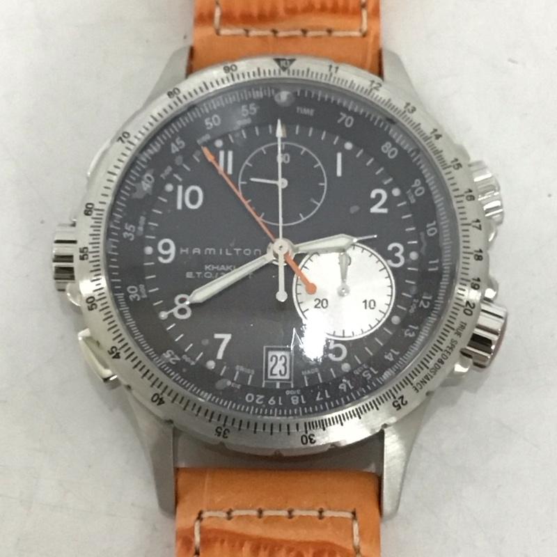 ハミルトン HAMILTON 腕時計 アナログ（クォーツ式） H776121 レザーベルト ロゴ、文字 橙 / オレンジ /  メンズ USED 古着 中古 10134493