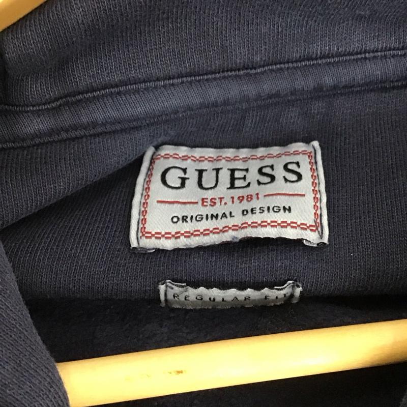 ゲス Guess パーカー 長袖 長袖パーカー プルオーバーパーカー スウェット XL ロゴ、文字 紺 / ネイビー /  メンズ USED 古着 中古 10137052