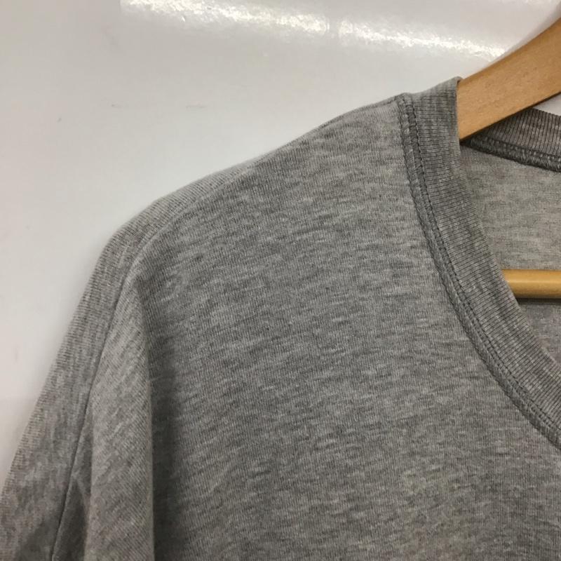 パパス PAPAS カットソー 半袖 半袖カットソー ヘンリーネックカットソー プリントTシャツ LL ロゴ、文字 灰 / グレー /  メンズ USED 古着 中古 10132384