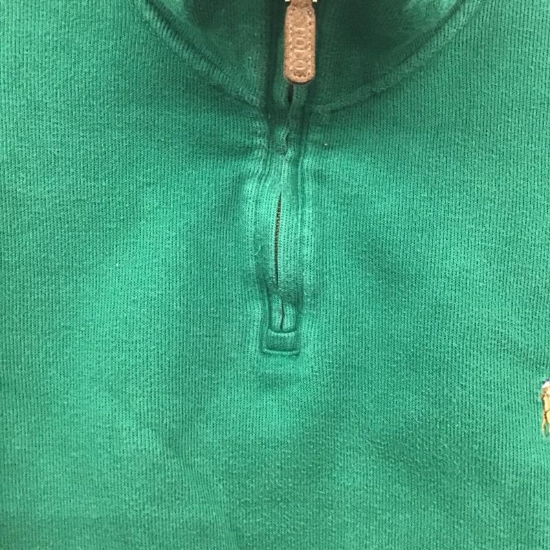 ポロラルフローレン POLO RALPH LAUREN トレーナー 長袖 長袖トレーナー ジップアップネック スタンドカラー L ロゴ、文字 緑 / グリーン /  メンズ USED 古着 中古 10147986