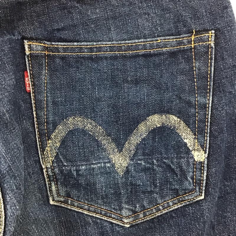 エヴィス EVISU パンツ デニム、ジーンズ デニムパンツ ストレートパンツ ワイドパンツ カジュアルパンツ 30インチ プリント インディゴ / インディゴ /  メンズ USED 古着 中古 10118294