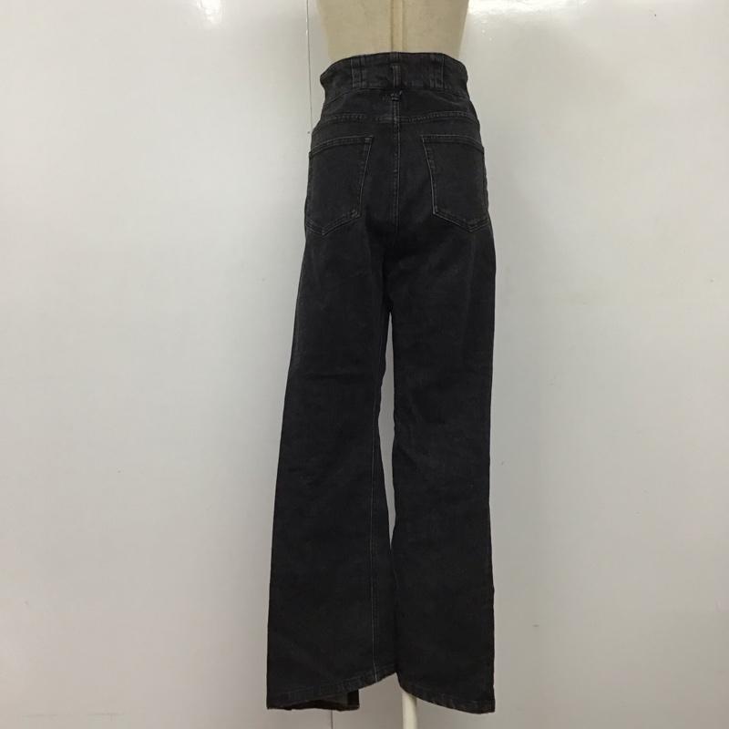 エモダ EMODA パンツ デニム、ジーンズ 042112471101-01 タックラインハイウエストジーンズ スリムパンツ S 無地 黒 / ブラック /  レディース USED 古着 中古 10122409