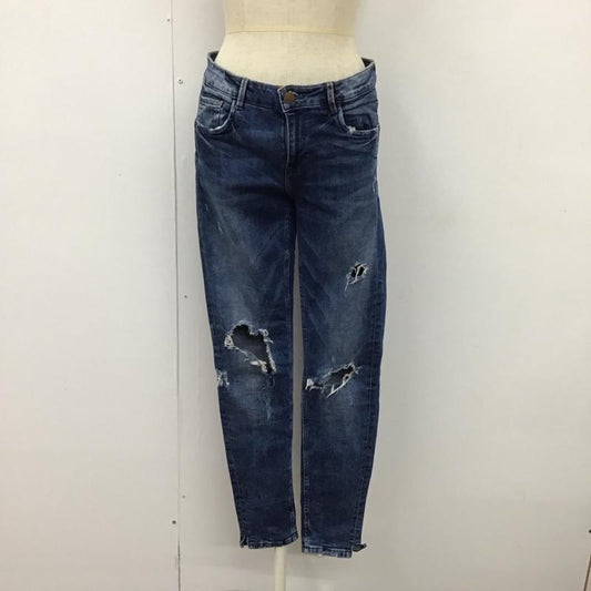 ザラ ZARA パンツ デニム、ジーンズ 5252 041 401 スキニー ストレッチ ダメージ加工 青 / ブルー /  レディース USED 古着 中古 10117246
